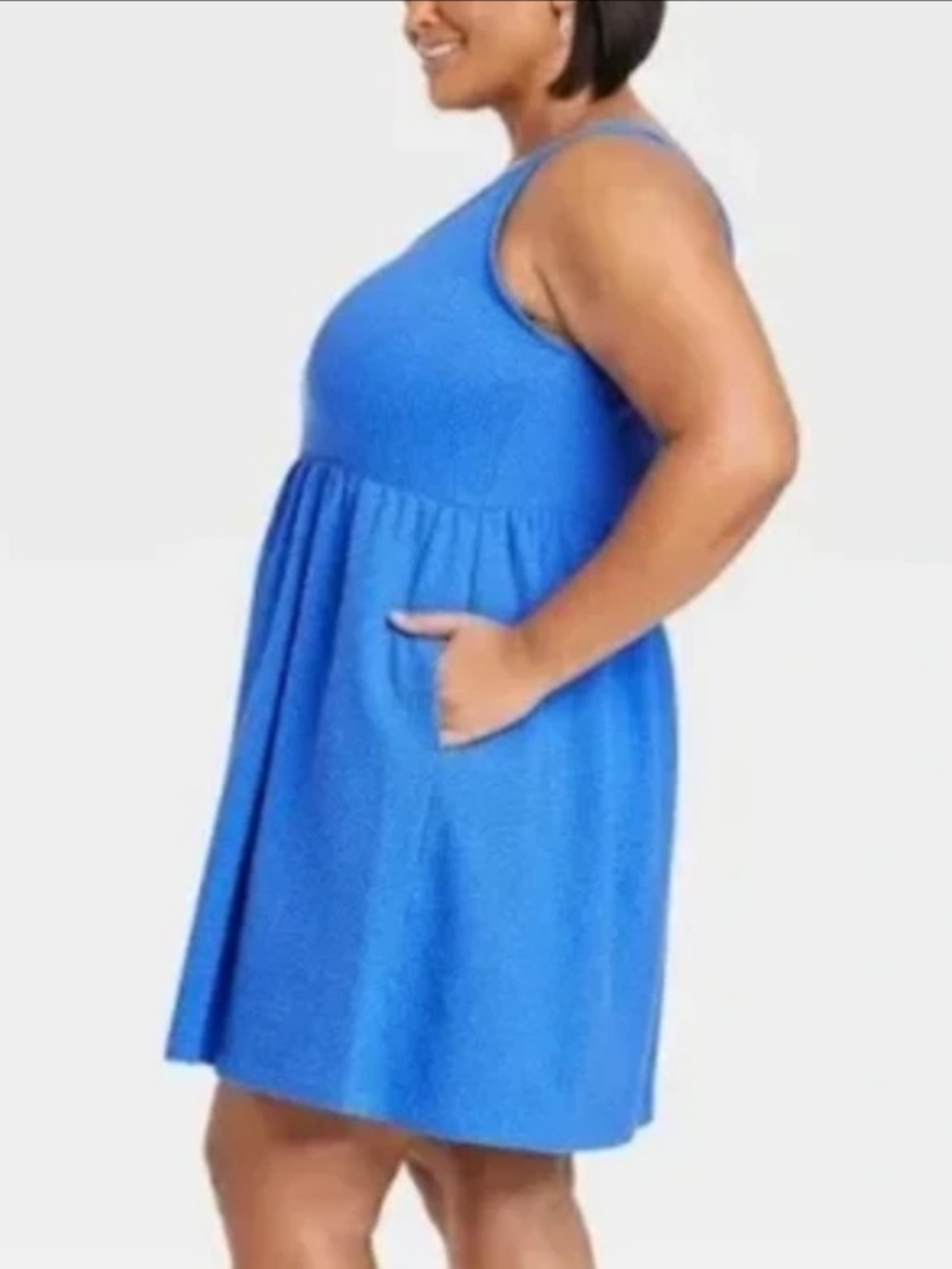 Ava & Viv Royal Blue Sleeveless Pocket Babydoll Dress